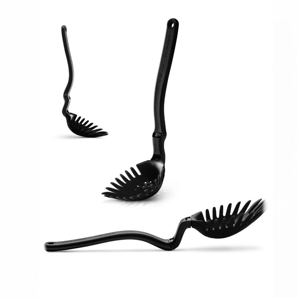 Dreamfarm Slotted Spoon Straining Ladle Pasta Server Black